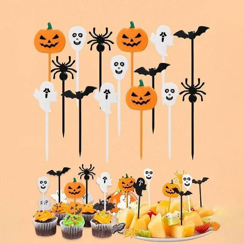 Centerpiece Stick - 10pcs Halloween Plastic Toothpicks Cakes Fruit