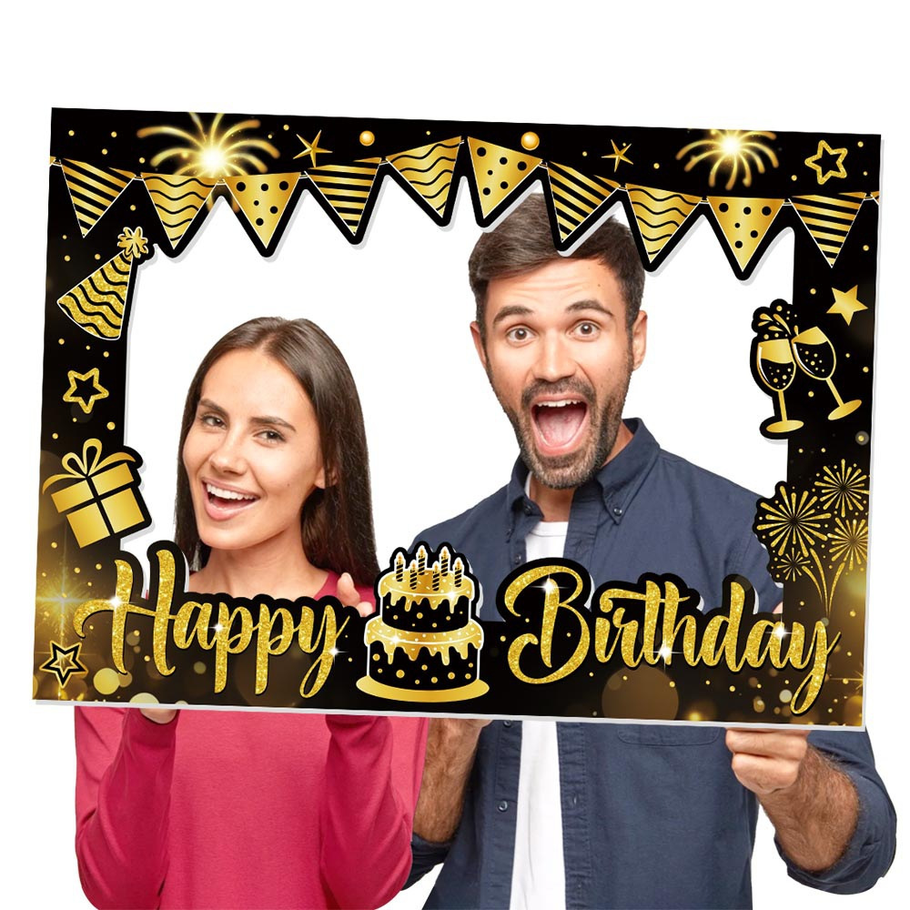 Photo Booth Frame - 1 Piece Happy Birthday Photo Booth