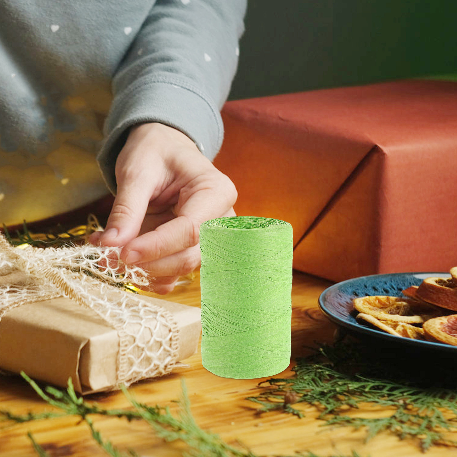 Raffia Paper String Colored Pa - Papercraft Supply Ribbon 评论和价格