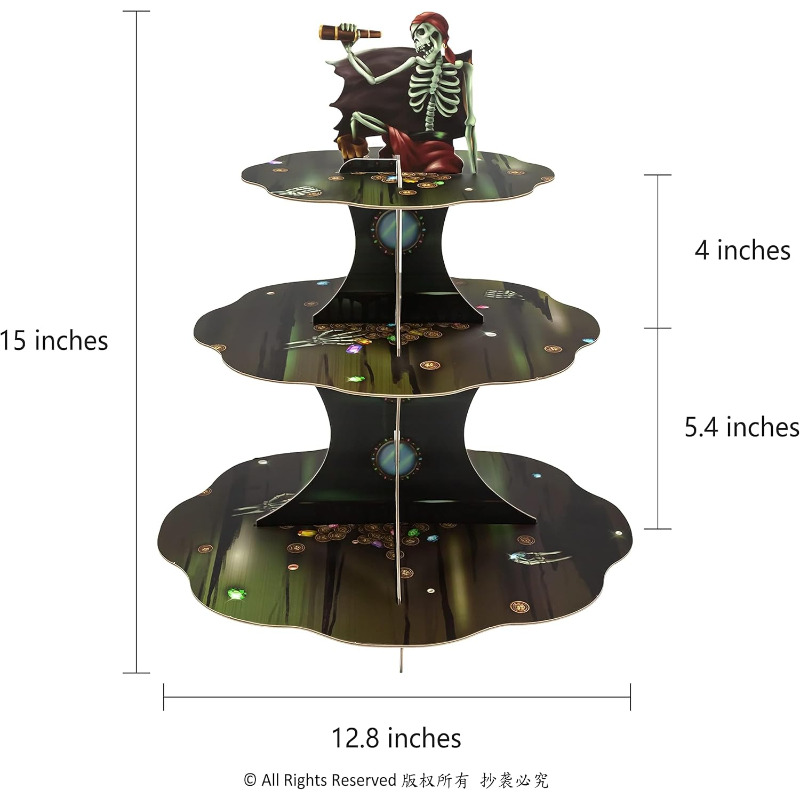 Skull Pirate Cupcake Stand Tie - Cupcake Stand Tier 评论和价格