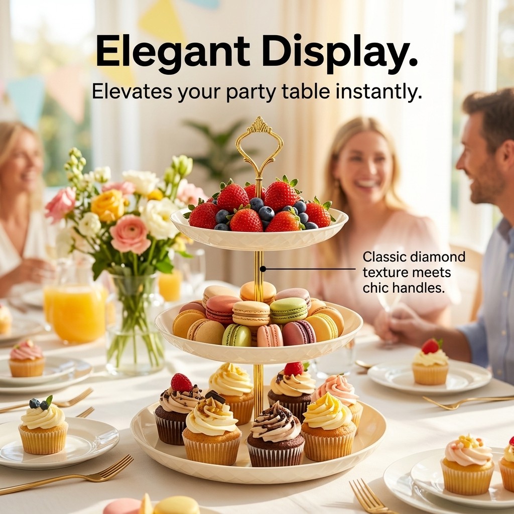 2/3 Tier Plastic Cupcake Stand - Cupcake Stand Tier 评论和价格