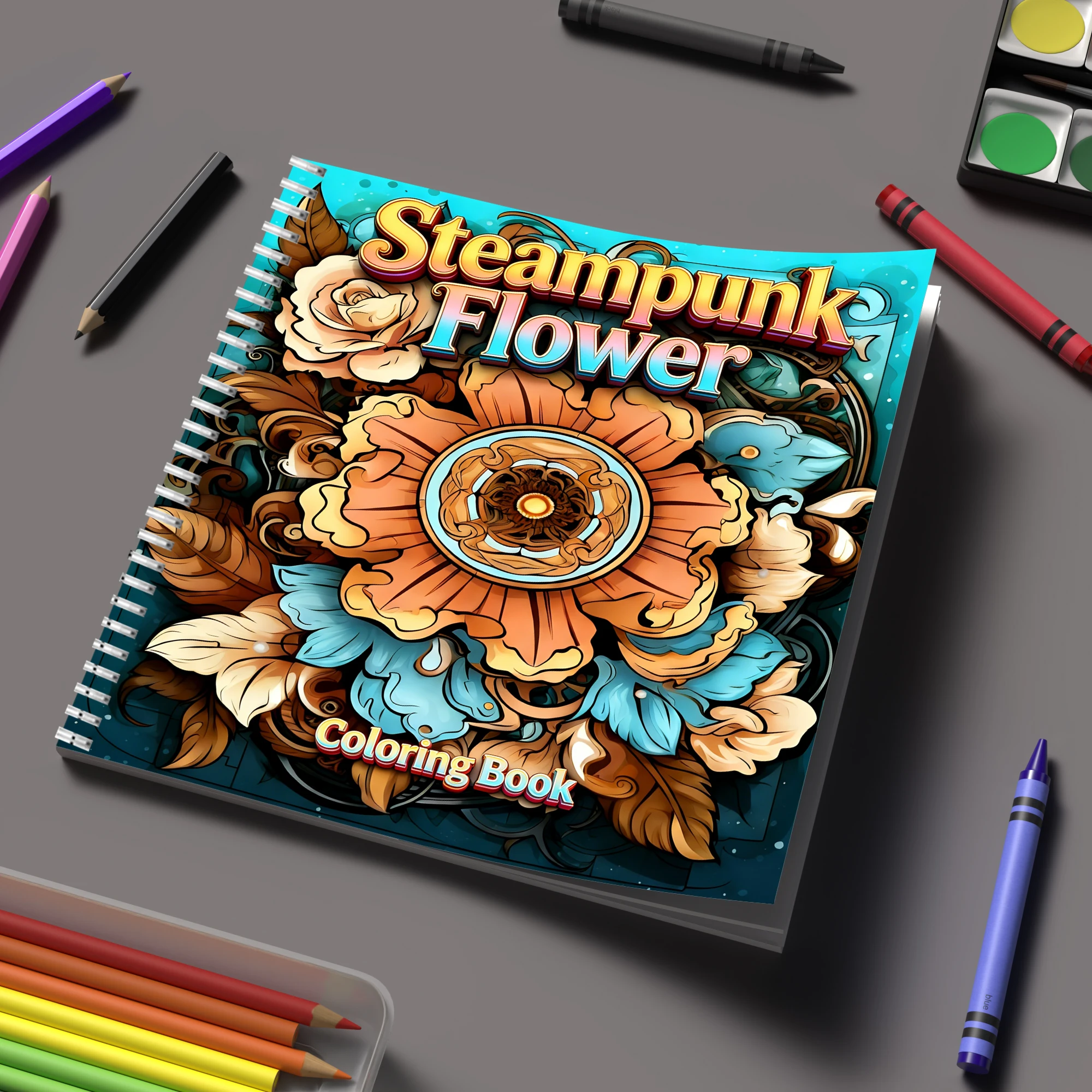 Coloring Book Steampunk Flower - Event Supplies 评论和价格