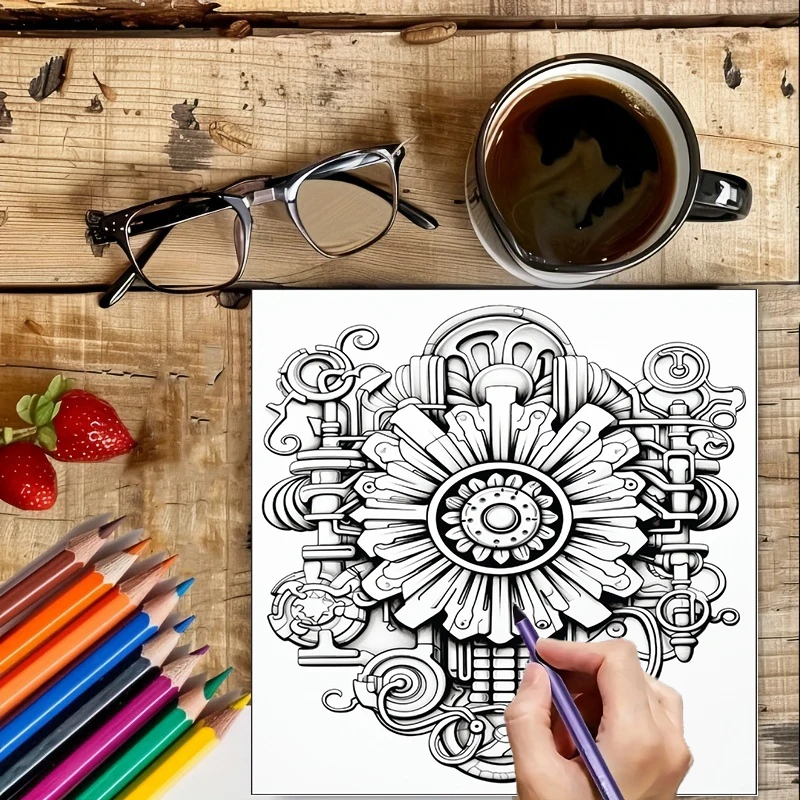 Coloring Book Steampunk Flower - Event Supplies 评论和价格