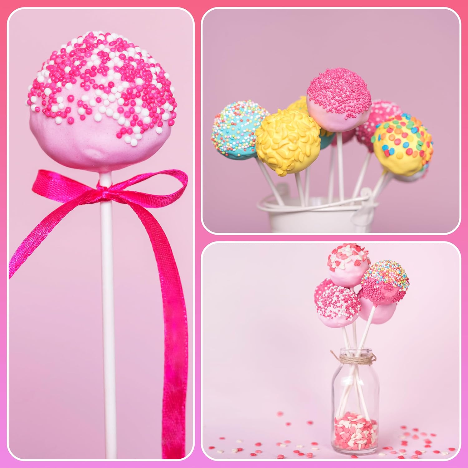 100Pcs DIY Candy Sticks Lollip - Cotton Candy Cone 评论和价格