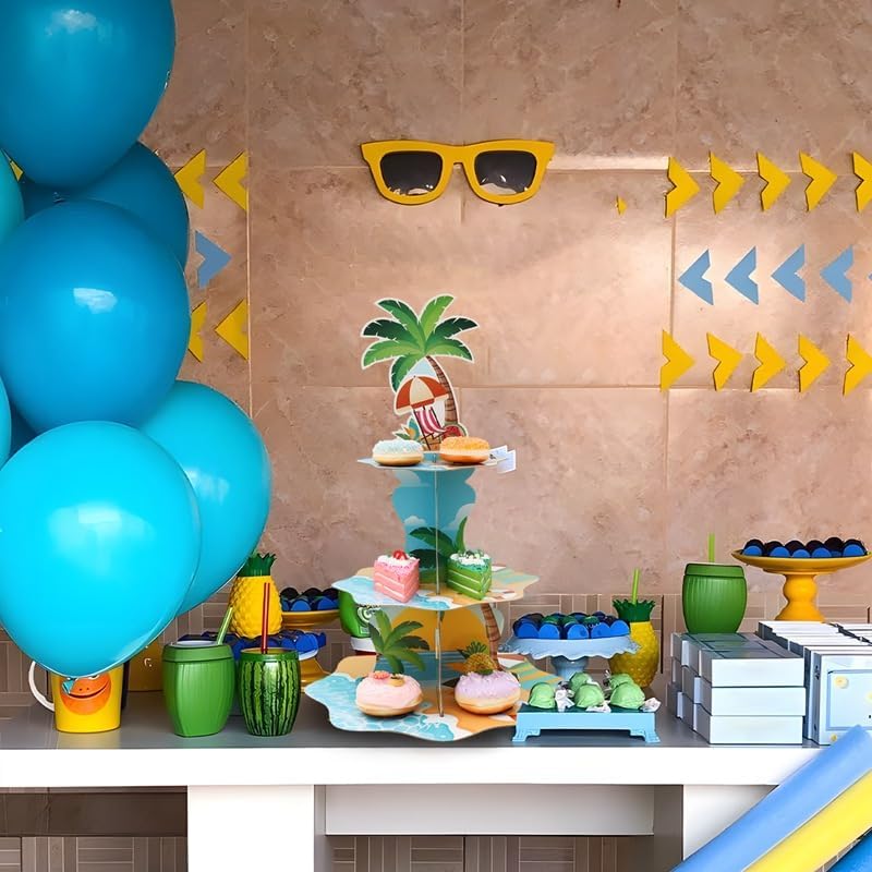 3 Tier Hawaiian Beach Cupcake  - Cupcake Stand Tier 评论和价格