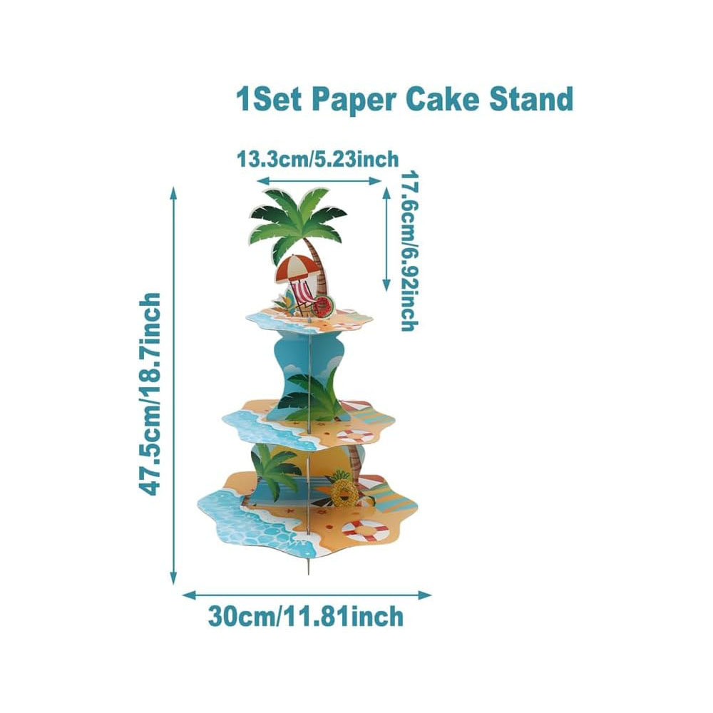 3 Tier Hawaiian Beach Cupcake  - Cupcake Stand Tier 评论和价格
